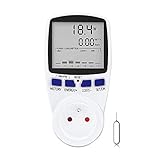 NAVESO Wattmètre, Prise Compteur d'Énergie Numérique, Mesure Consommation Electrique, Prise Consommation d'Énergie avec 7 Mode et Lécran LCD, Prise Wattmetre, 16A Protection de Surcharge