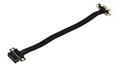 KALEA INFORMATIQUE. Riser PCIe 3.0 1x. Liaison par Nappe Souple, blindée, et avec revêtement Isolant. Longueur Totale 23cm. Slot PCIe 1x Femelle dans l'axe de la Nappe.