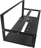 Mining Rig Frame 6/8 GPU, Rig Minage Ouvert en Acier avec Bandes Antistatiques, Mining Case pour ATX/Btx/Flex/Itx/Microatx, Support 5 X 12 cm Ventilateur (Cadre Seulement)