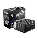 MSI MPG A1000G PCIE5 Bloc d'alimentation Prise EU, 1000W, Certifié 80 Plus Gold, ATX 3.0 100 purcent Modulaire, Support GPU PCIe 5.0, Condensateurs Japonais 105°C
