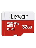 Lexar Carte Micro SD 32 Go, Carte Mémoire Micro SD+ Adaptateur, Microsdxc Carte TF jusqu'à 100 Mo/s, A1, U1, C10, V10, Full HD et 4K UHD pour Caméra, Telephone, Switch