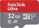 SanDisk Carte Mémoire microSDHC Ultra 32 Go + Adaptateur SD. Vitesse de Lecture Allant jusqu'à 120MB/S, Classe 10, U1, homologuée A1