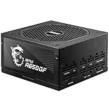 MSI MPG A650GF Bloc d'Alimentation, Prise EU, 650W, Certifié 80 Plus Gold, PSU ATX Entièrement Modulaire, Support GPU 3 x 6+2Pin, Condensateurs Japonais 105°C, Câbles Noirs Plats, Garantie 10 ans