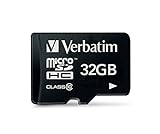Verbatim Carte mémoire microSDHC Premium 32 Go noire - Carte SD pour capture vidéo en full HD - résiste à l'eau & aux chocs - carte mémoire SD pour appareil photo smartphone tablette