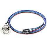 XMSJSIY Bouton métallique hôte de commutateur de châssis Ordinateur hôte interrupteur câble boîtier PC LED Power button ATX Power on/off (16mm)