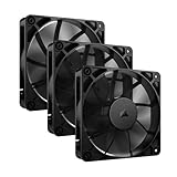 CORSAIR RS120 120mm Ventilateurs PWM – Connexion Daisy-Chain – Faible Bruit – Roulement à Dôme Magnétique – Paquet Triple – Noir