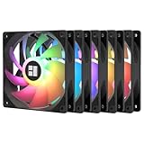 Thermalright TL-C12C-S X5 Ventilateur de processeur ARGB 120 mm PWM Silent Ventilateur d'ordinateur avec roulement S-FDB, vitesse de rotation jusqu'à 1550 tr/min, ventilateur PC, pack de 5