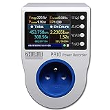 ZHURUI PR10-D FR16A Puissance Enregistreur Plug Wattmètre Compteur Mesure Dossier Alarme Calendrier 0,1~4000w