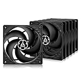 ARCTIC P12 (5 Pièces) - Ventilateur PC, 120 mm, Ventilateur Boitier Silencieux, Pression Statique Élevée, Roulement à Fluide Dynamique, Support à Broches Standard, 1800 rpm - Noir