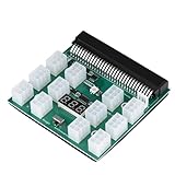 1600W Carte de Dérivation pour Alimentation HP - 12 connecteurs P6 - Affichage Tension - avec Clé de Synchronisation de Puissance - Application GPU Bitcoin Mining BTC
