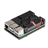 ZkeeShop Boitier en Aluminium avec Double Ventilateur de Refroidissement Compatible pour Raspberry Pi 3 Model B，Pi 3 B+，Pi 2 Model B (ne Pas Inclure Raspberry Pi Board) (with Dual Fan)