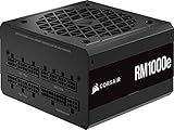 Corsair RM1000e (2023) Alimentation ATX Entièrement Modulaire et Silencieuse - Compatible ATX 3.0 et PCIe 5.0 - Condensateurs à 105°C - Efficacité 80 PLUS Gold - Support de Veille Moderne - Noir