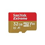 SANDISK - 32 Go Carte microSD Extreme avec Adaptateur SD | Idéal pour les Caméras d'Action & Drones | Design Durable | Incl. Logiciel de Récupération Facile Des Fichiers - RescuePRO Deluxe
