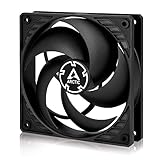 ARCTIC P12 - Ventilateur PC, 120 mm, Ventilateur Boitier Silencieux, Refroidisseur pour Unité Centrale, Pression Statique Élevée, Support à Broches Standard, 1800 RPM - Noir