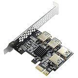 BEYIMEI PCIe 1x à 4 USB Riser Carte, USB 3.0 Port Multiplier Carte pour BTC Miner Machine.