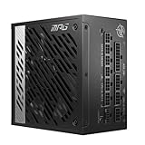 MSI MPG A1000G PCIE5 Bloc d'alimentation Prise EU, 1000W, Certifié 80 Plus Gold, ATX 3.0 100 pour cent Modulaire, Support GPU PCIe 5.0, Condensateurs Japonais 105°C, Mode 0 RPM, Câbles plats