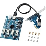 BEYIMEI PCI-E 1X à 4 PCI-E 1X Riser Carte, Carte Multi-Interface PCIe, adaptée à l'exploitation minière BTC, Compatible avec WIN7 /8/8.1/10 /Linux