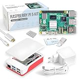 Raspberry Pi 5 8 Go Starter-Set | Édition 128 Go | Alimentation Officielle 27W | Boîtiers Officiel avec Ventilateur | Câble Micro HDMI 4K 1 m | dissipateur Thermique en Aluminium