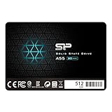 Silicon Power SSD 512Go 3D NAND A55 SLC Cache Performance Boost 2.5 pouces SATA III 7mm (0.28') Interne SSD