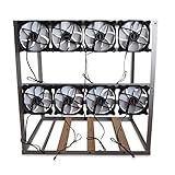 Générique Boîtier de minage en Aluminium - Mining Rig Frame 12 GPU pour Crypto Mining - Cadre Uniquement, Ventilateurs et GPU Non Inclus.