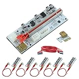Ubit PCIE Riser - Ver010X GPU Riser, 1X to 16X (Dual 6PIN + MOLEX) PCIE Extension Cable for Ether Mining ETH, Digital Cryptocurrency Mining, 60cm USB3.0 Cable - 6PCS