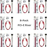 Bleev.In 8 Pack PCI-E Riser 1x to 16x USB 3.0 Extender Adapter VER 007