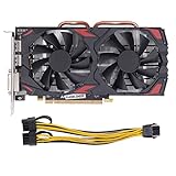 Okuyonic Carte Graphique RX 580, Carte Graphique d'ordinateur Portable Efficace 256BIT 8GB DDR5 RAM avec Deux Ventilateurs pour Ordinateurs de Bureau(580 8G D5)